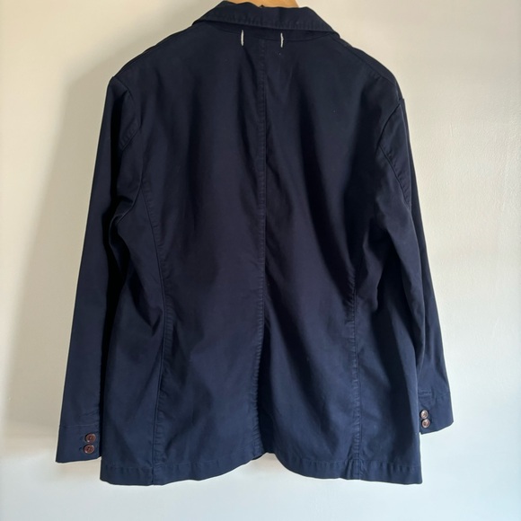 Alex Mill Navy Jacket adorned with a fun flower.  Comfy and versatile XL. - Picture 4 of 16